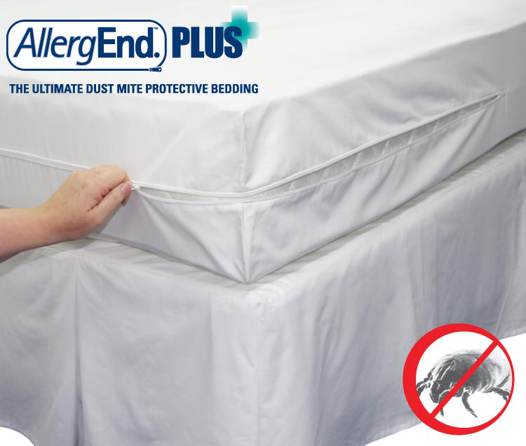 AllergEnd-Plus-dust-mite-mattress-protector-covers-and-logo