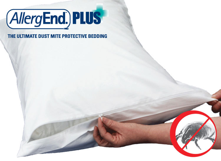 AllergEndPlus-dust-mite-pillow-protector-cover-with-zip-and-logo